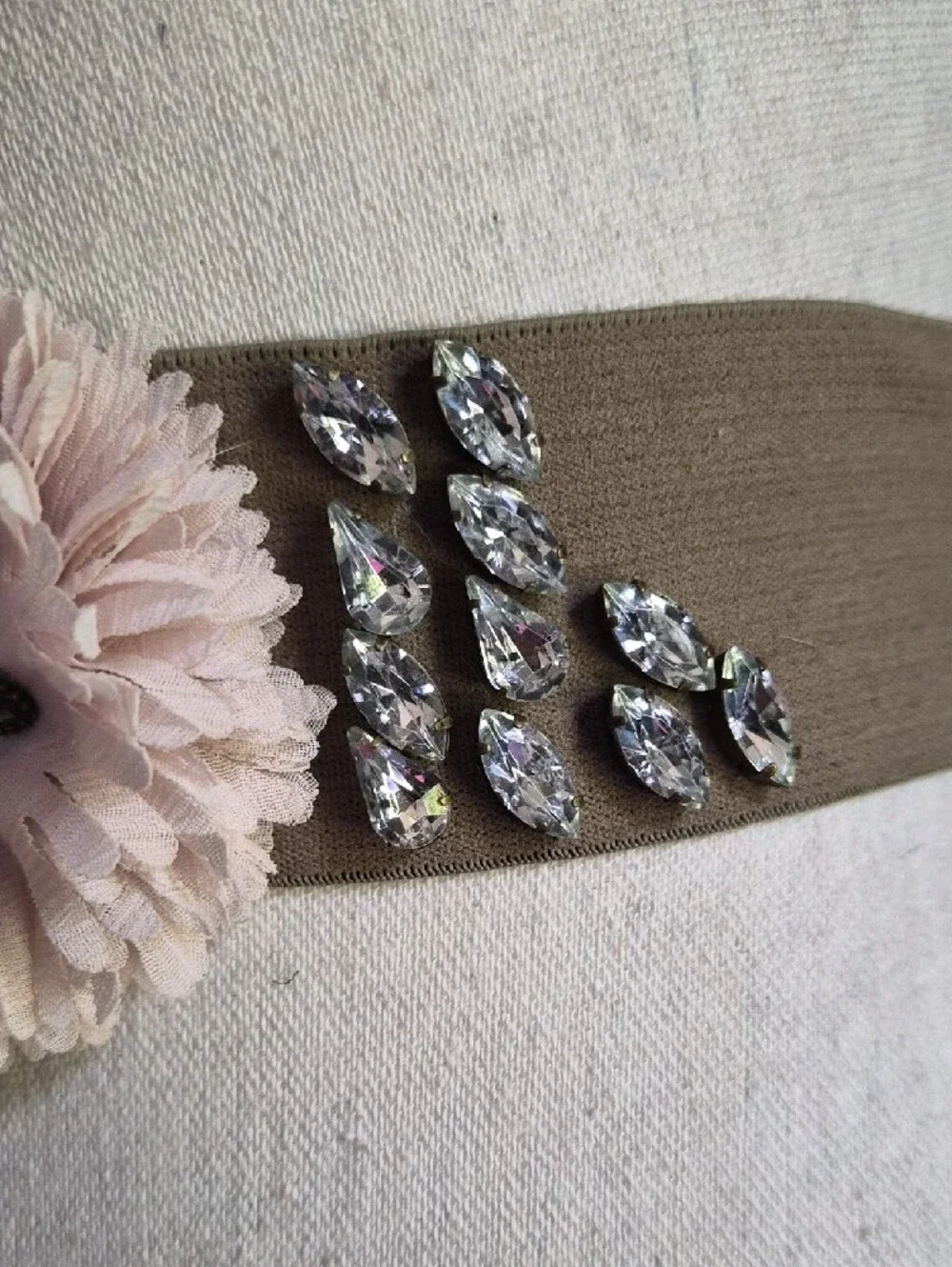 NWOT J. Crew Blush and Ivory Floral Stretch Waist Belt Sz S/M